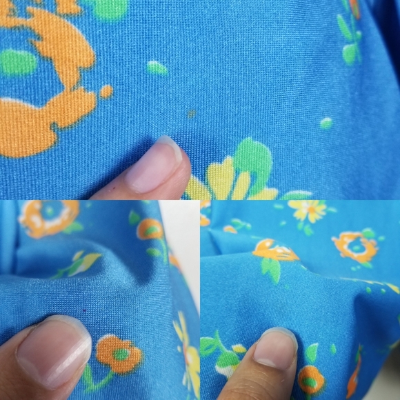 Gay Gibson Vintage Union 70s Blue Floral 2-Piece Disco Wide Leg Pajamas Size XS - Picture 12 of 12